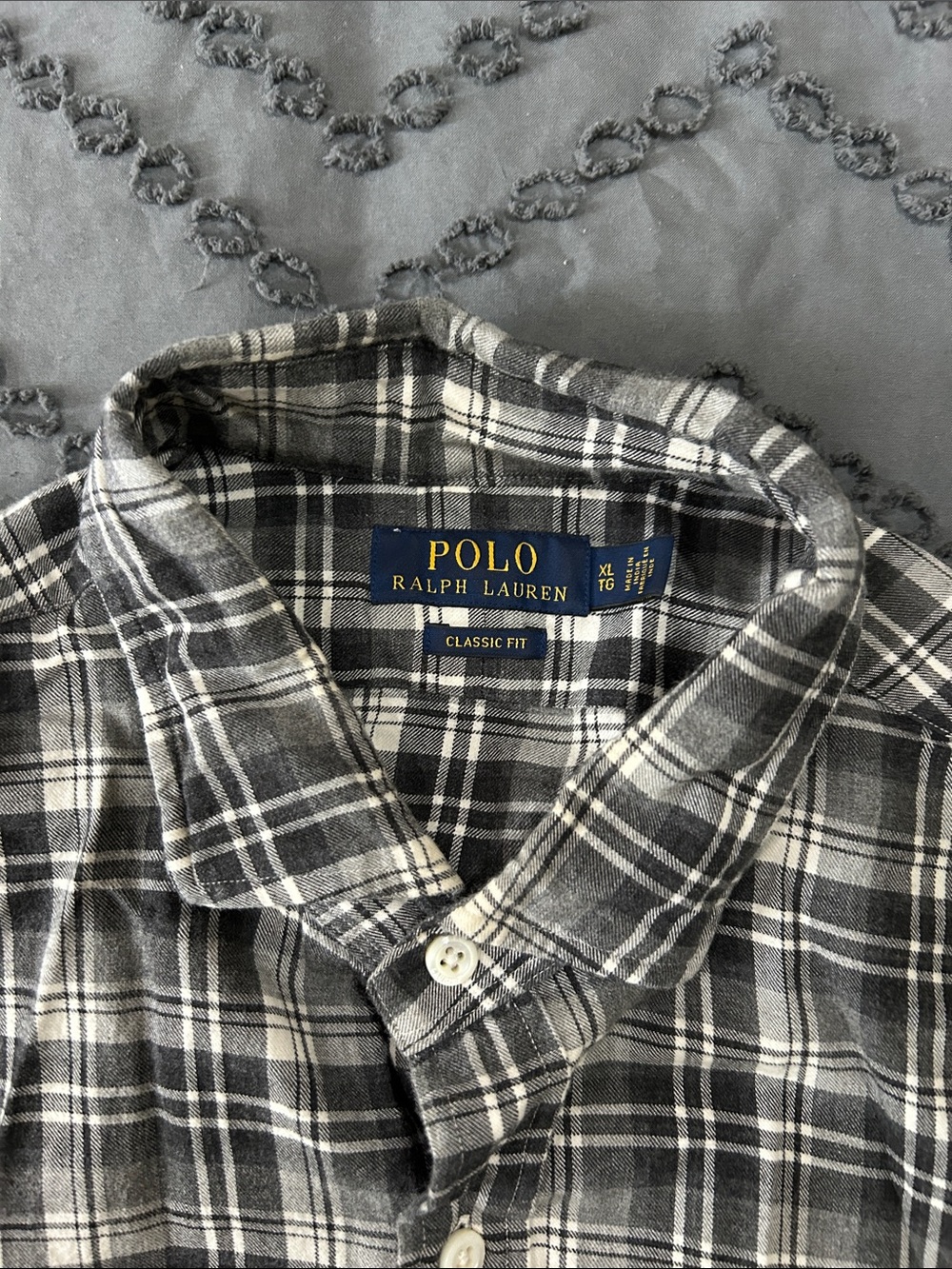 Polo by Ralph Lauren Men's Black & Gray Plaid Button-Down Shirt